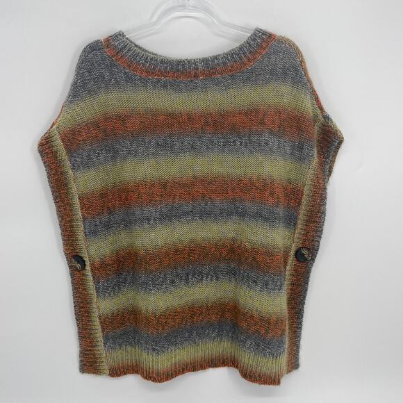 THE LIMITED Sweater Pullover Striped Wool Blend Crew Neck Poncho Women's XS - Picture 3 of 6